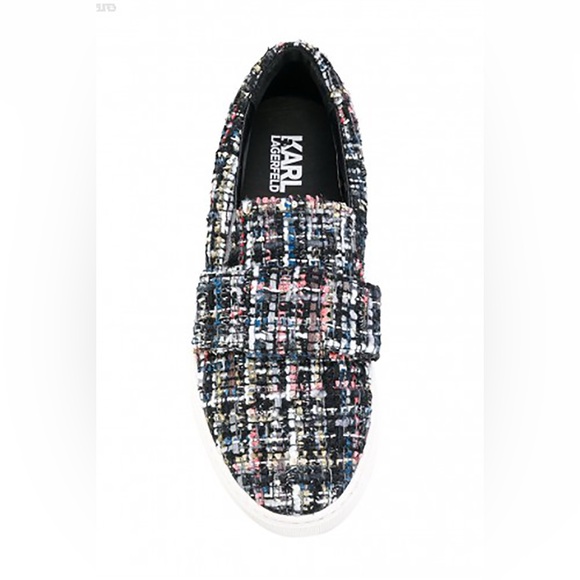 Karl Lagerfeld Tweed Slip-On Trainers - Size 36 - Picture 2 of 9